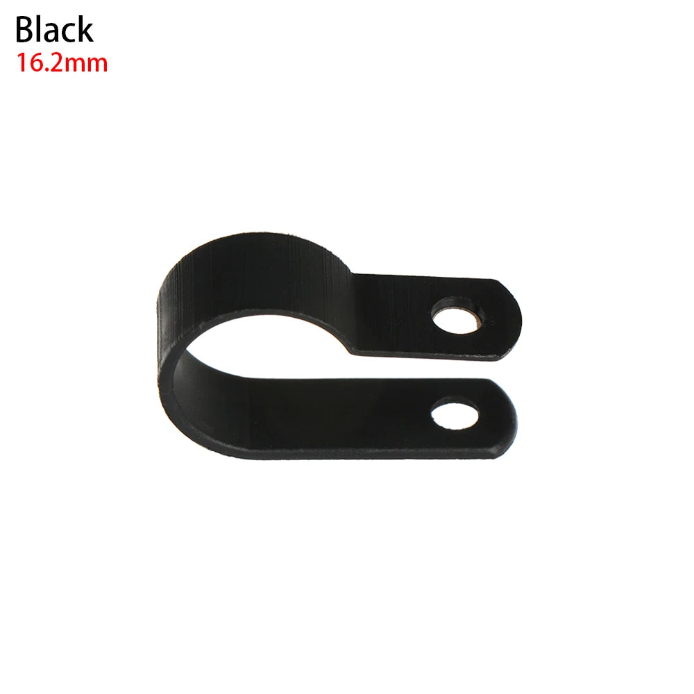 100x R-Typ Nylon Kabelklemmen Schwarz – Kabel Befestigung - Organisation