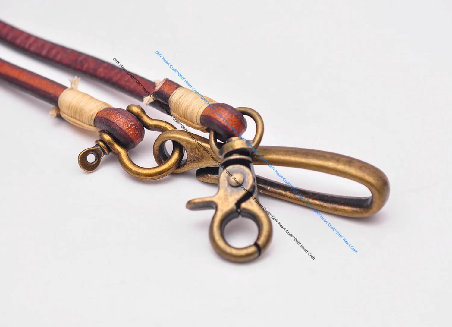 Handgemachter brauner Leder Schlüsselanhänger lange Brieftaschenkette-Yabubest - Home & More