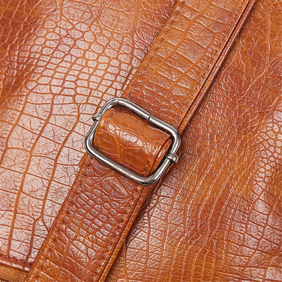 Multi Taschen Casual Schultertaschen Frauen Retro Flap Handtasche