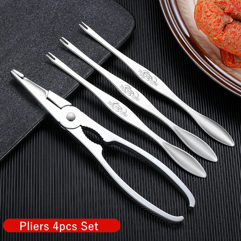 Edelstahl Werkzeugset zum Schälen von Krabben Garnelen Hummer und mehr-Yabubest - Home & More