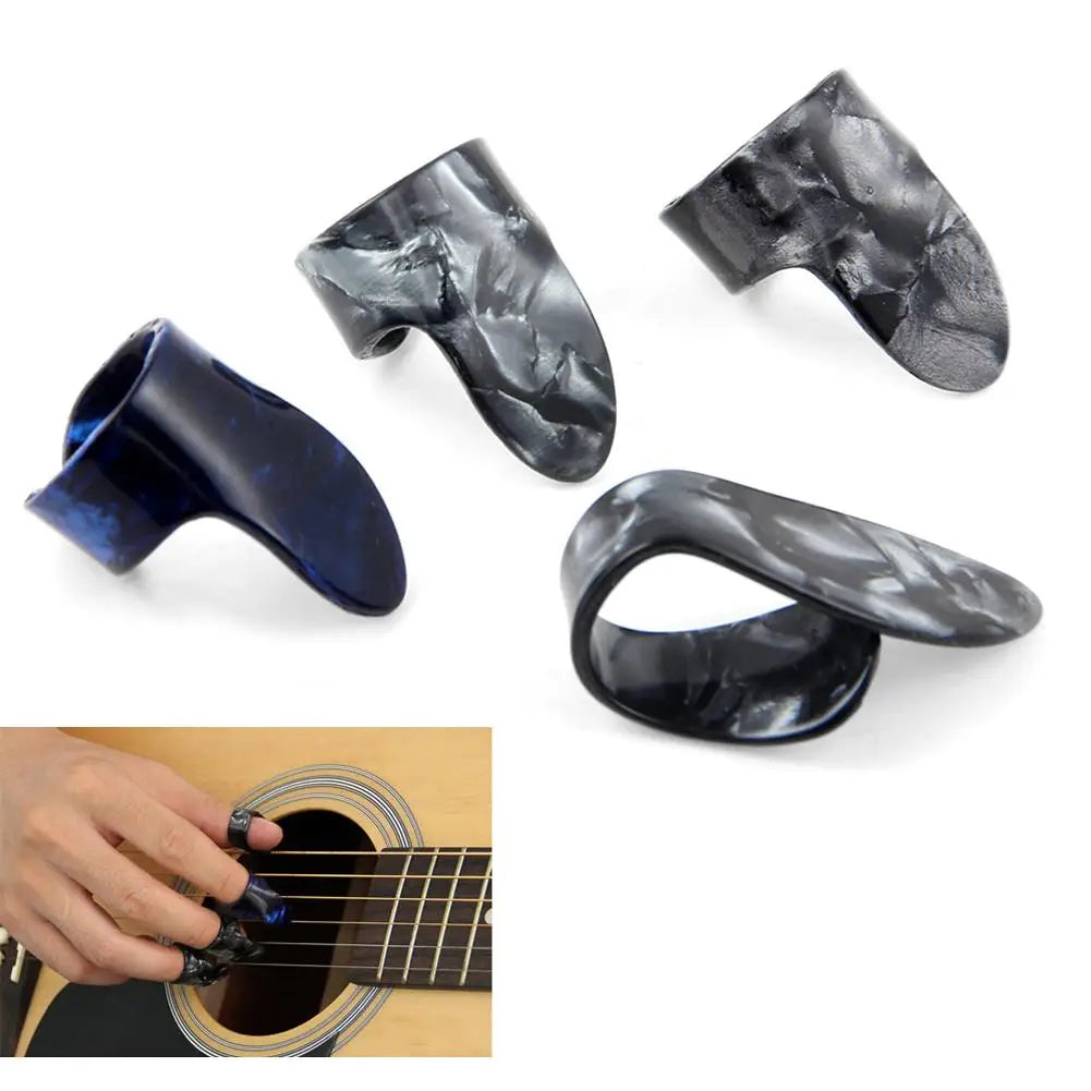 Set Daumen und Finger Plektren aus Zelluloid für akustische Gitarren