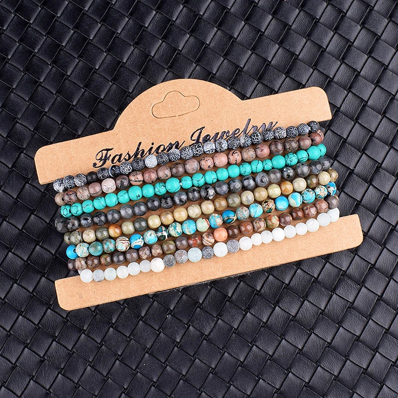 Naturstein Perlen Armband für Energie und Wohlbefinden Unisex