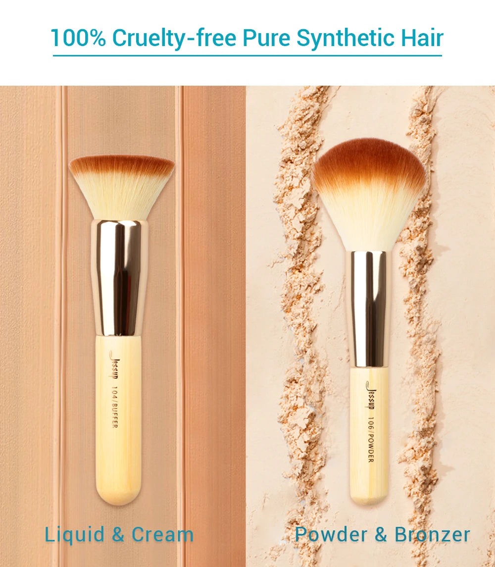 Make-Up Pinsel Set mit Bambusgriff und synthetischem Haar