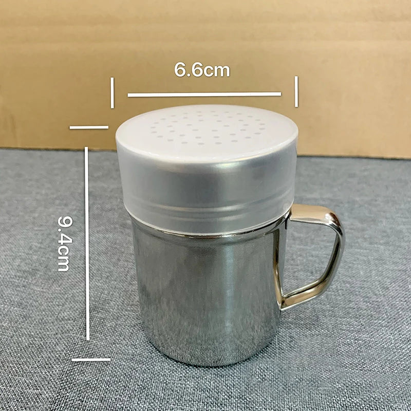 Edelstahl Gewürzstreuer mit Griff für Pfeffer Salz Zucker Küche