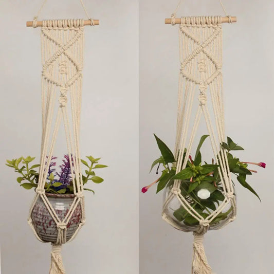 Handgemachter Makramee Blume Topf Aufhänger für Wand- und Gartendeko