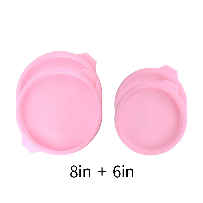 Silikon Kuchenform Set 4 6 8 Zoll Runde Backformen für Mehrschicht Kuchen