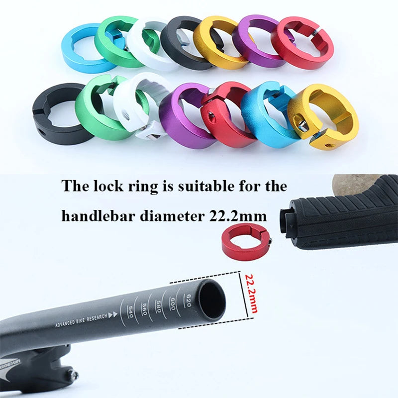 Robuste 2er Set Fahrradgriffe Lock Ringe Aluminium 22,2 mm in 6 Farben