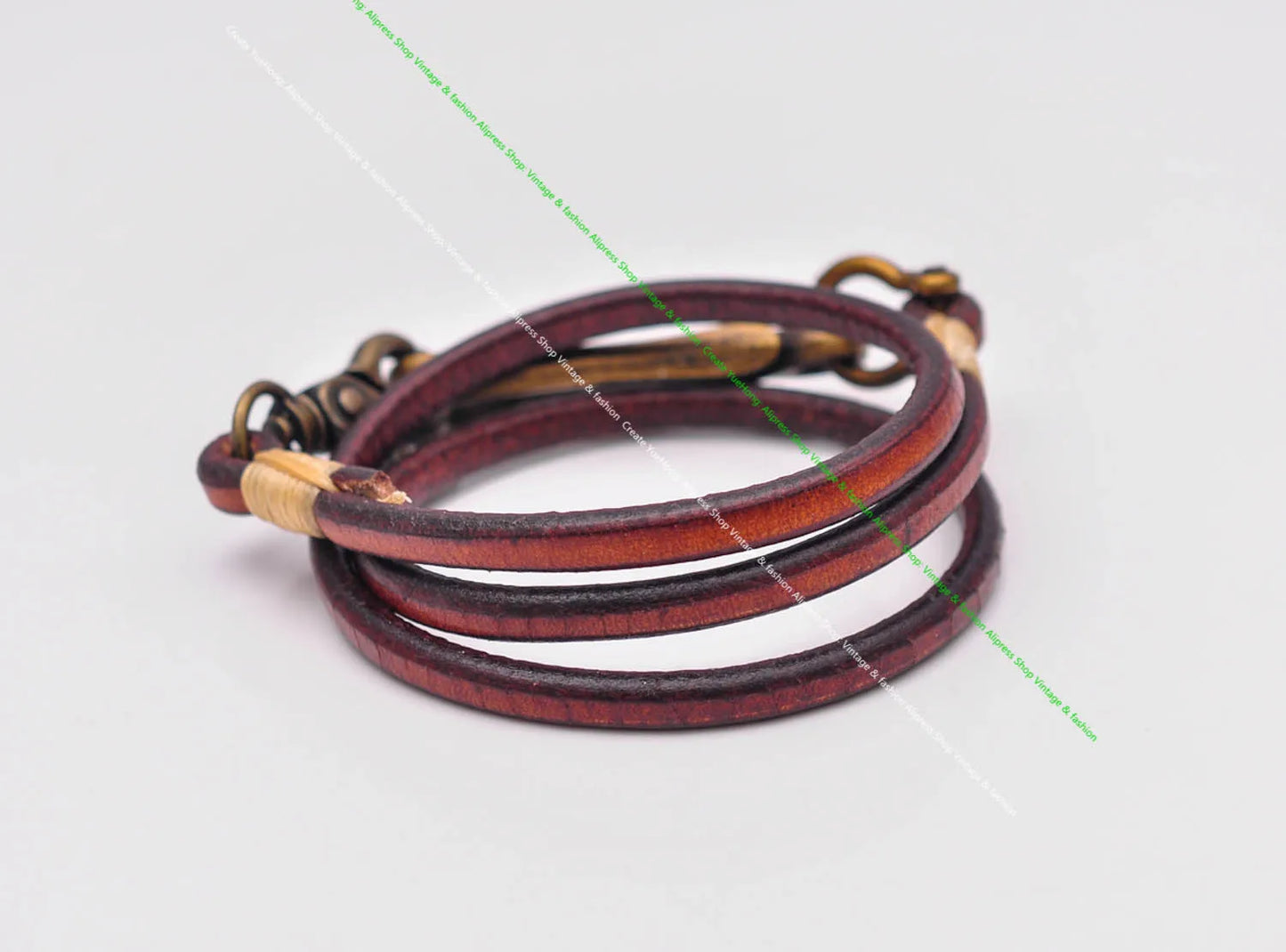 Handgemachter brauner Leder Schlüsselanhänger lange Brieftaschenkette-Yabubest - Home & More