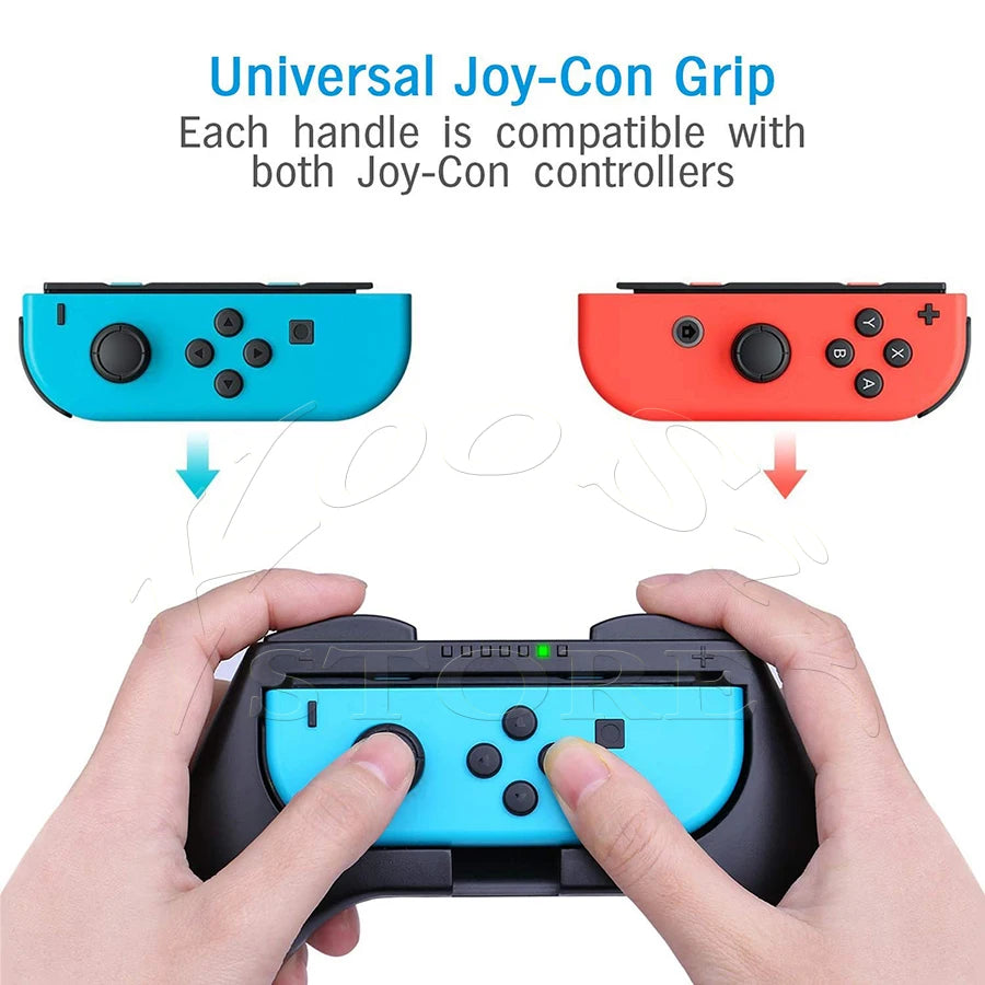 Ergonomische Joy-Con Grips mit Lenkrad - Thumbstick Caps aus ABS