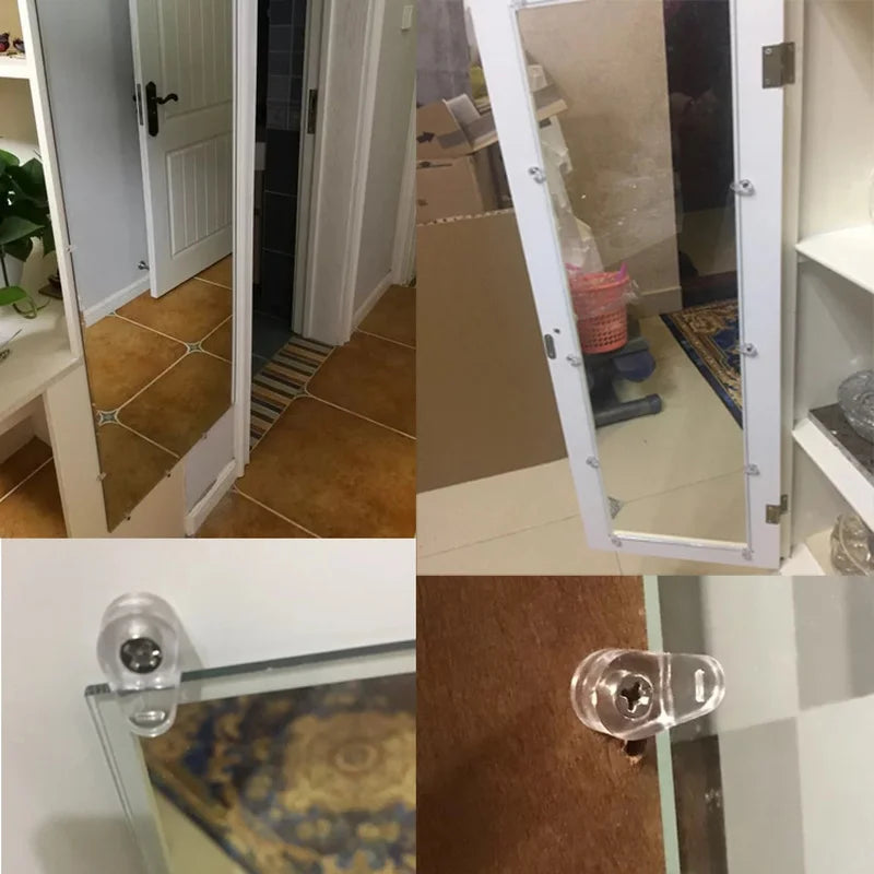 20x Transparente Kunststoff Glas Retainer Clips mit Schrauben für Möbel