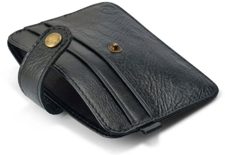 Schlanke Herren Brieftasche aus echtem Leder mit Kartenhalter - Münztasche