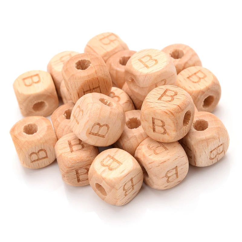 Sichere Silikon Alphabet Perlen für Baby Schnullerketten