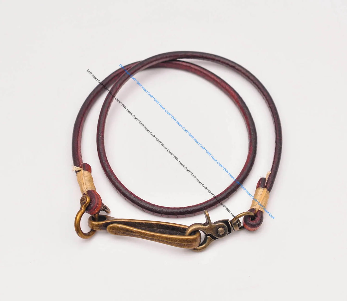 Handgemachter brauner Leder Schlüsselanhänger lange Brieftaschenkette-Yabubest - Home & More