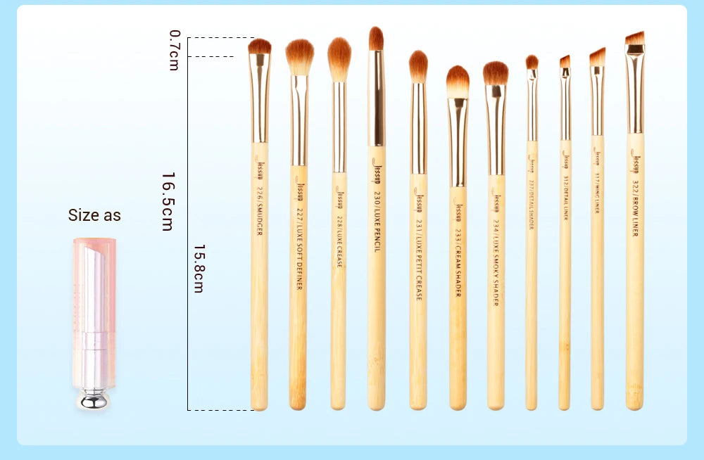 15-teiliges Bambus Make-up Pinsel Set für präzises Augen-Make-up