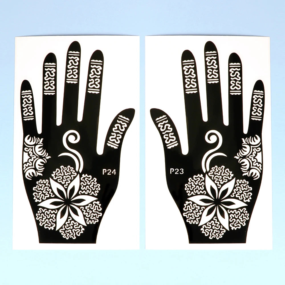 Temporäre Tattoo Schablone Hand Henna DIY Körperkunst Aufkleber