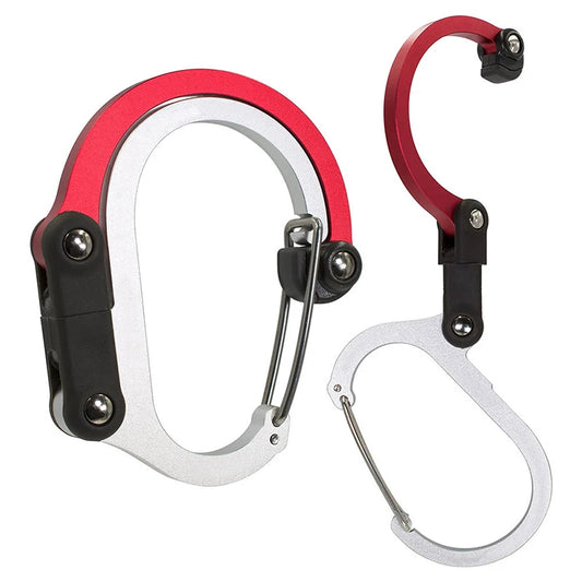 Multifunktionaler Hybrid Karabiner Clip mit 360 Grad Drehbarer Schnalle