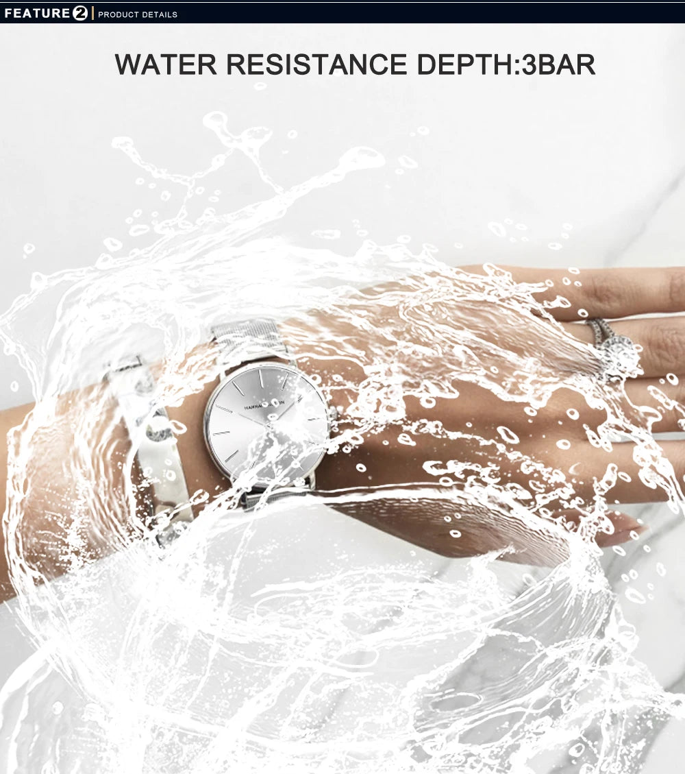 Elegante Damenarmbanduhr aus Edelstahl mit Japan Quarzwerk