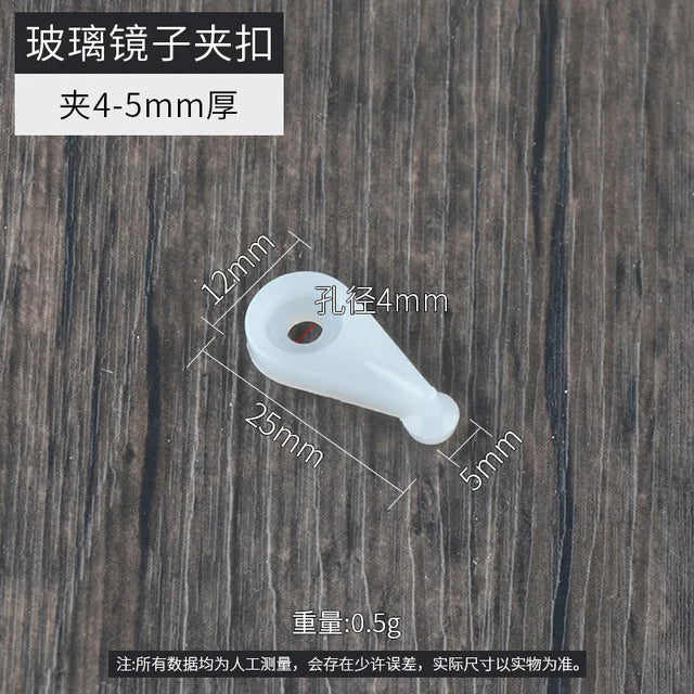 20x Transparente Kunststoff Glas Retainer Clips mit Schrauben für Möbel