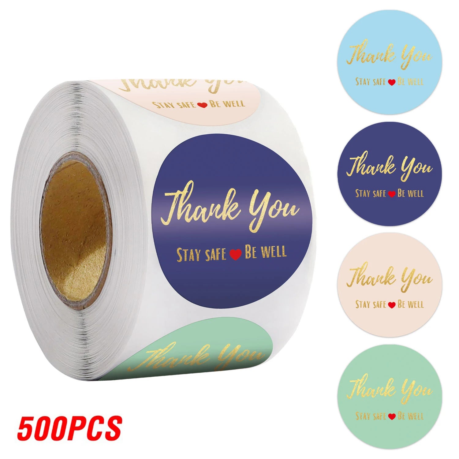 Roségold-Folie Dankes-Aufkleber 1inch Rund für Geschenk - Verpackung