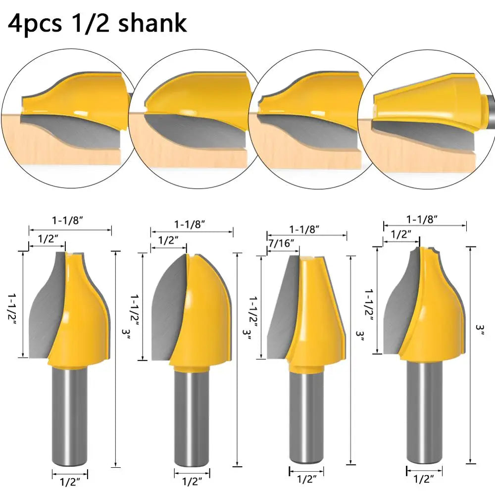 1/4 Zoll Schaft Router Bit Set für präzises Holzfräsen und Zapfenschneiden
