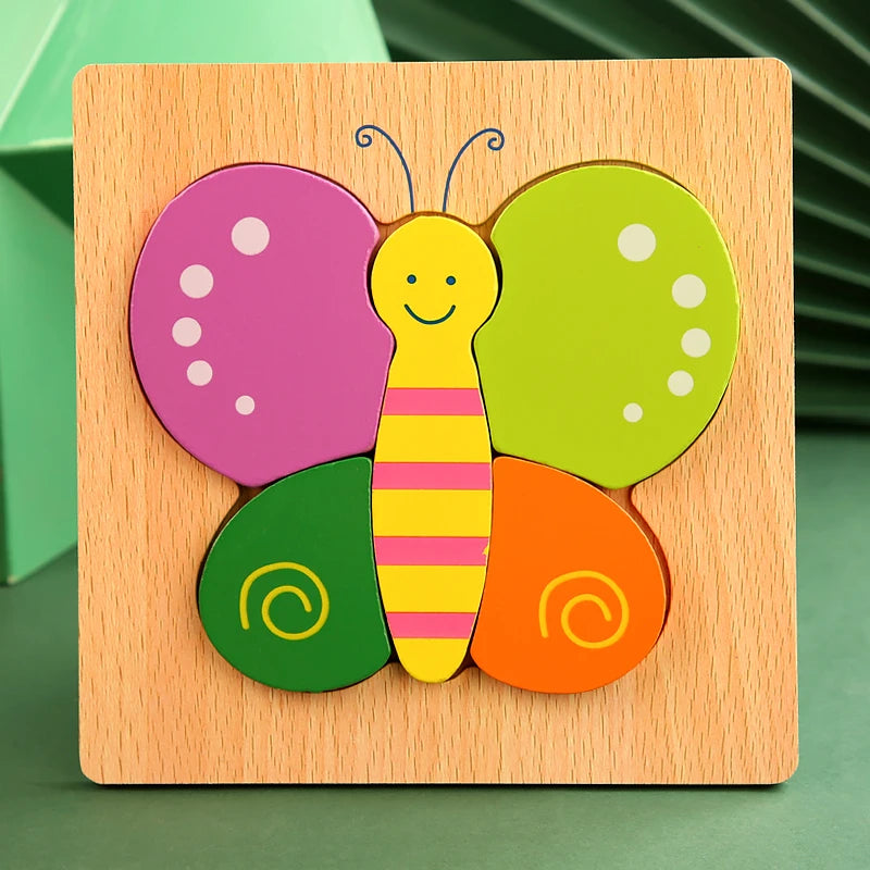 3D Holz Puzzle Baby Tierverkehr fördert frühes Lernen ab 3 Jahren