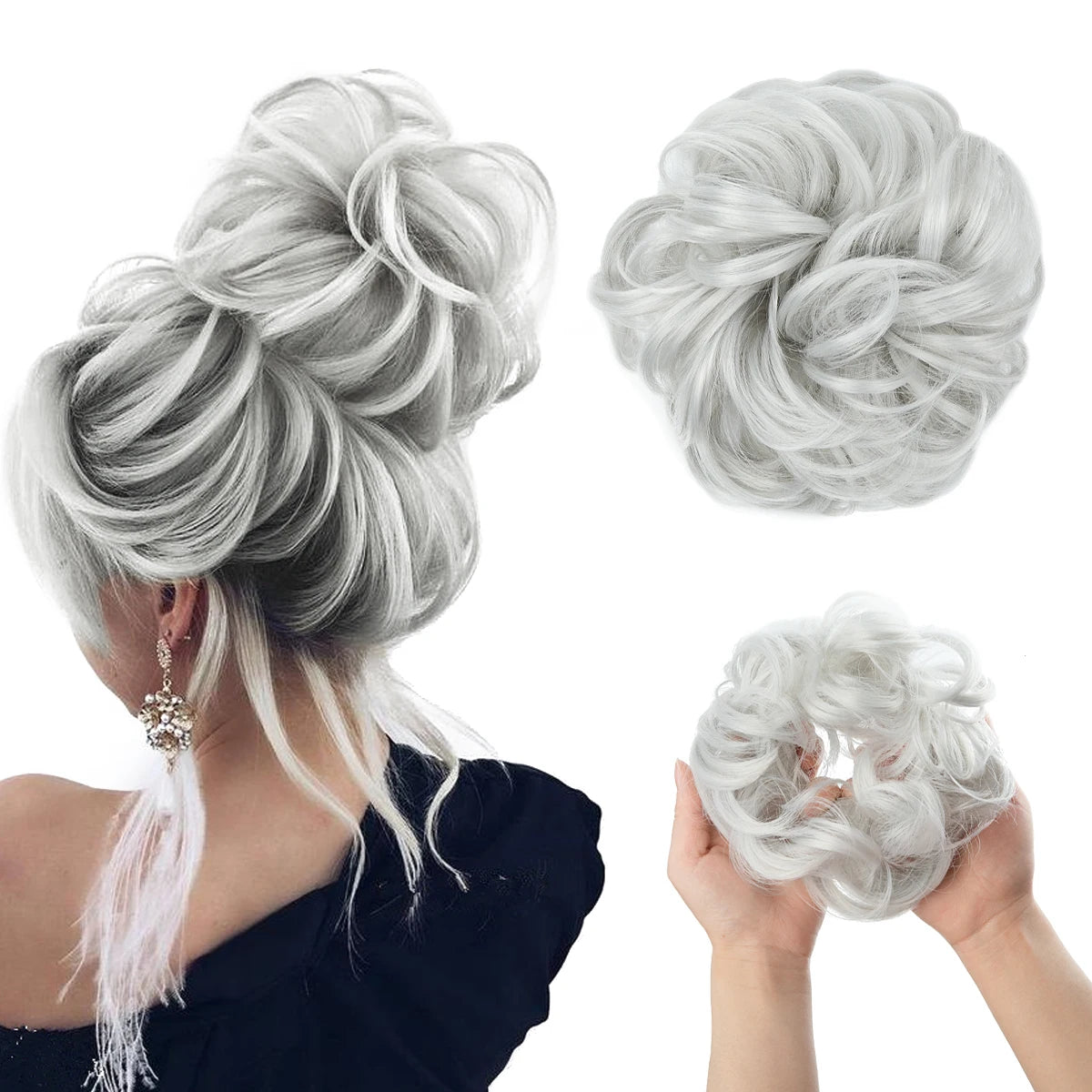 Lockiger Haarknoten Chignon Haargummi für Frauen – wählbar & stilvoll