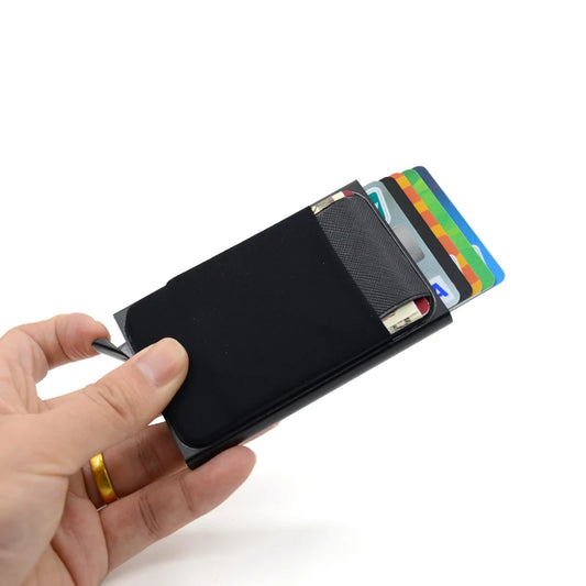 Schlanker Metall Kartenhalter RFID Schutz für Kreditkarten und Ausweise