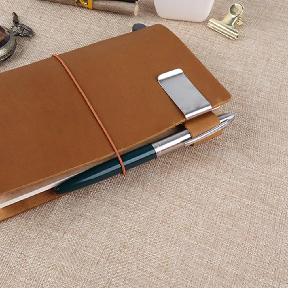 Edler Metall Leder Stifthalter für Notizbücher und Tagebücher