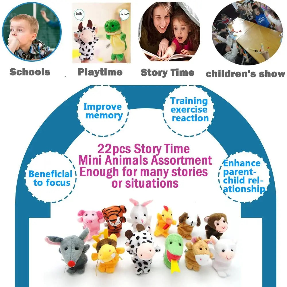 10-teiliges Tiere Fingerpuppen Set für Babys und Kinder