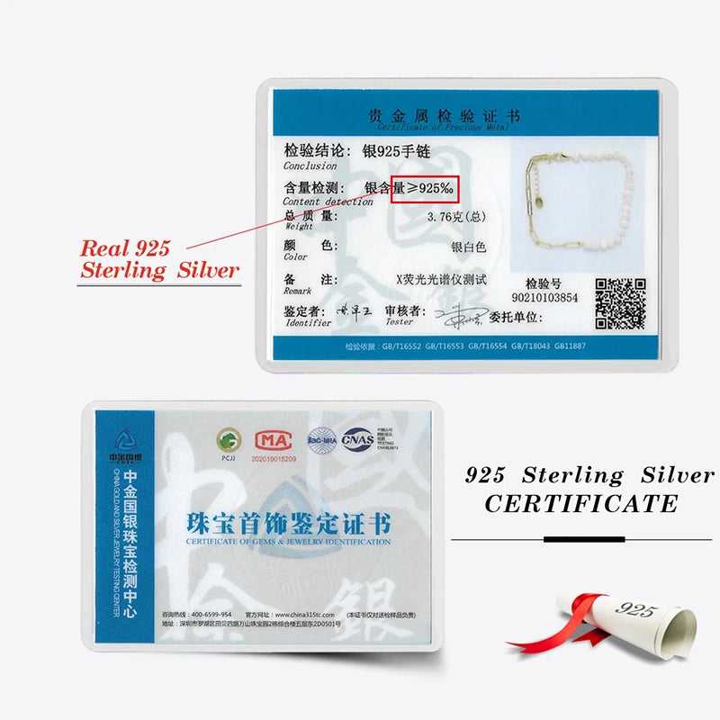 Vintage Armband Büroklammer 925 Sterlingsilber Perle Damen