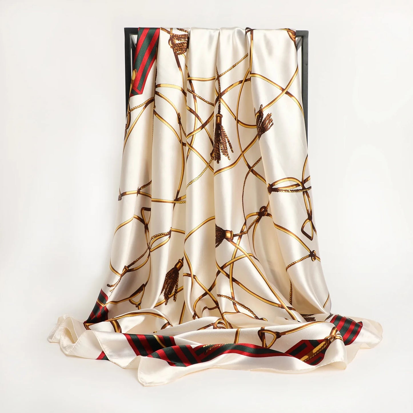 2024 seide Schal Quadrat Schal Für Frauen Drucken Stirnband Foulard Satin Hijab Haar Bands Halstuch Weibliche Kopf Wraps Bandana