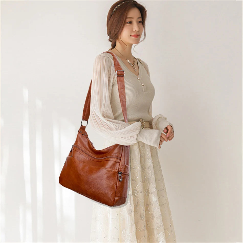 3-lagige große Schultertasche mit Reißverschluss, lässige Crossbody-Tasche-Yabubest - Home & More