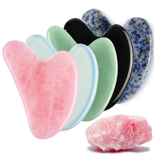 Naturstein Jade Gua Sha Werkzeug für Gesicht - Nacken - Facelifting - Massage