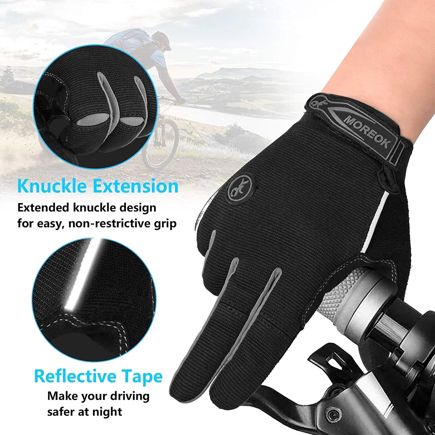 Vollfinger Winter Fahrradhandschuhe mit Gelpolstern rutschfest und Touchscreen