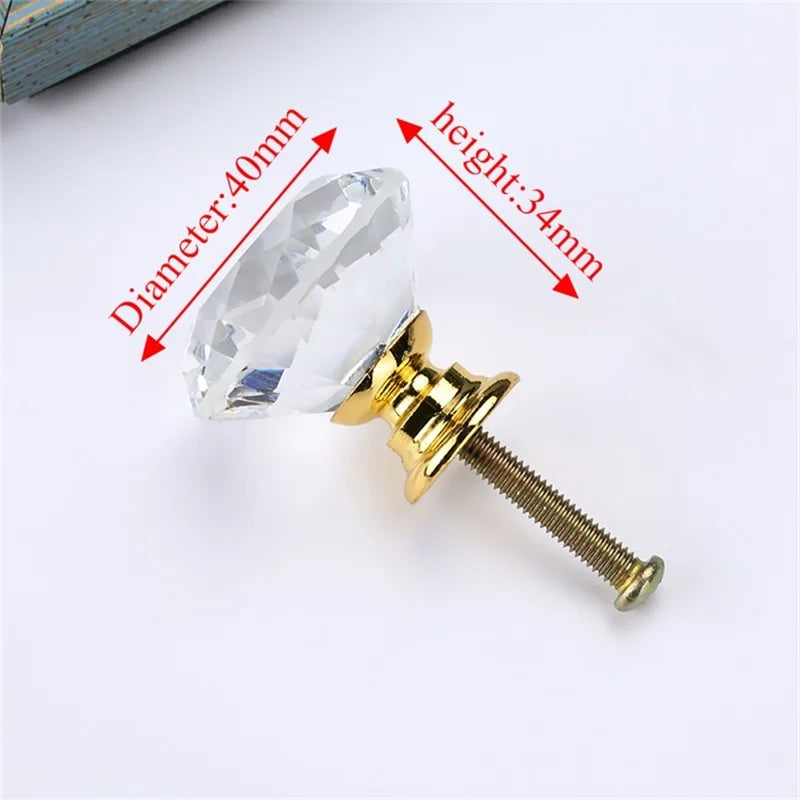 Kristallglas Diamant Möbelknöpfe – 20/30mm Durchmesser, Farbauswahl
