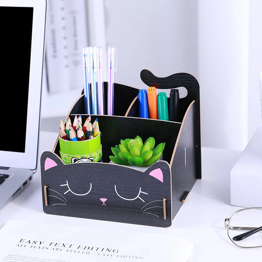 Kreativer Holz Stifthalter Schreibtisch Organizer für Büro und Schule