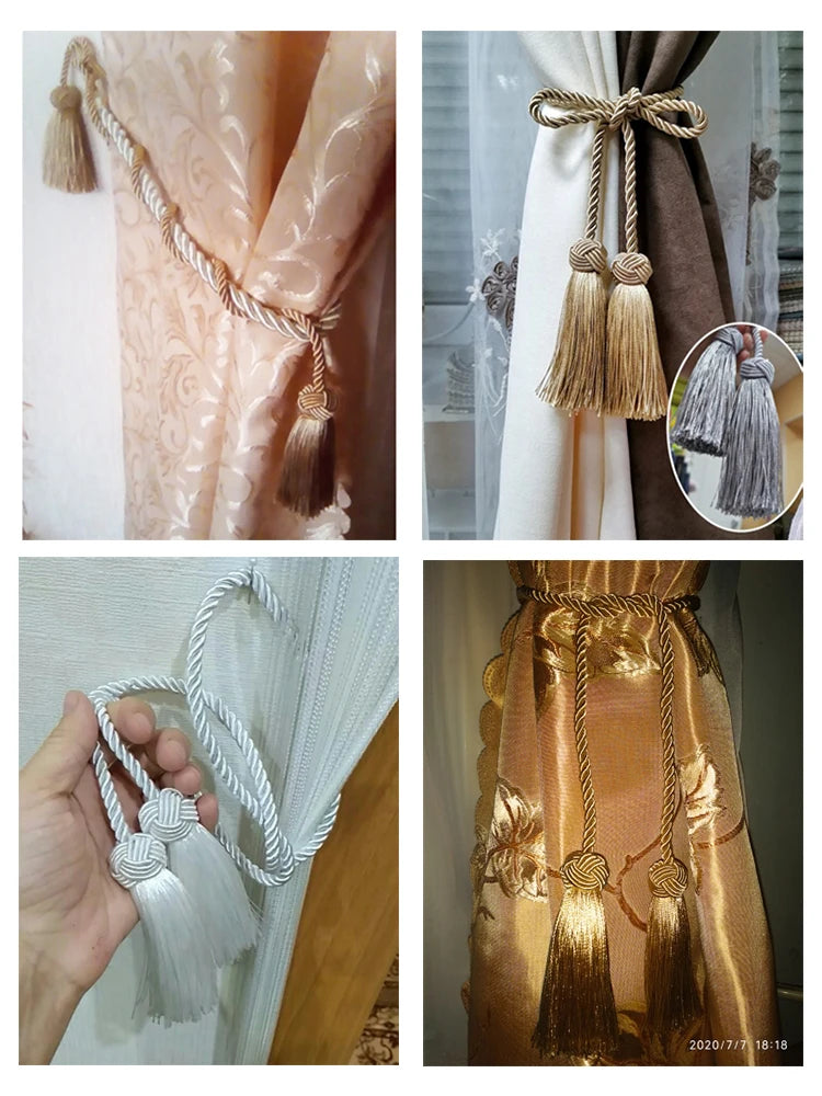 Eleganter Vorhang Raffhalter mit Quaste für stilvolle Fensterdekoration