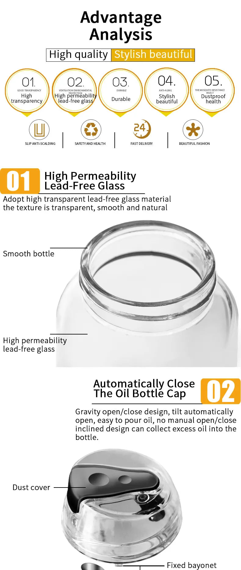 Kochen Gewürz Flasche Spender Sauce Flasche Glas Lagerung Flaschen Für Gewürz Glas Öl Spray Essig Kreative Küche Werkzeuge-Yabubest - Home & More