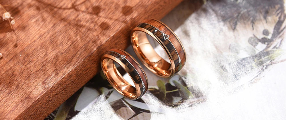 Elegante Herren Edelstahlring 8mm mit Bernstein Inlay