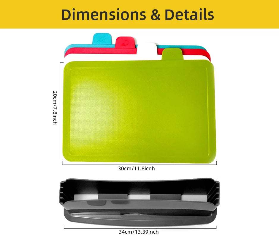 Anti Bakterielle Kunststoff Schneidebretter mit Halter Set spülmaschinenfest