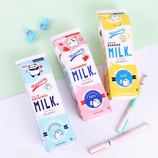 Niedliche Milchflasche Bleistifttasche für Schule - Kinder 22x6cm