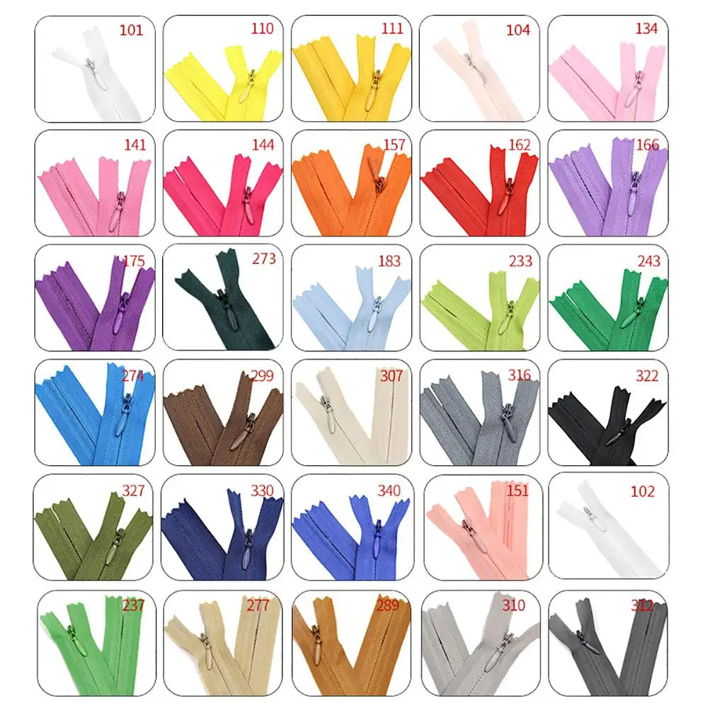 10 Stück Unsichtbare Nylon Reißverschlüsse in 7 Längen für DIY Nähen