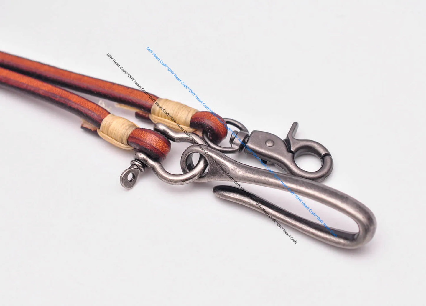 Handgemachter brauner Leder Schlüsselanhänger lange Brieftaschenkette-Yabubest - Home & More