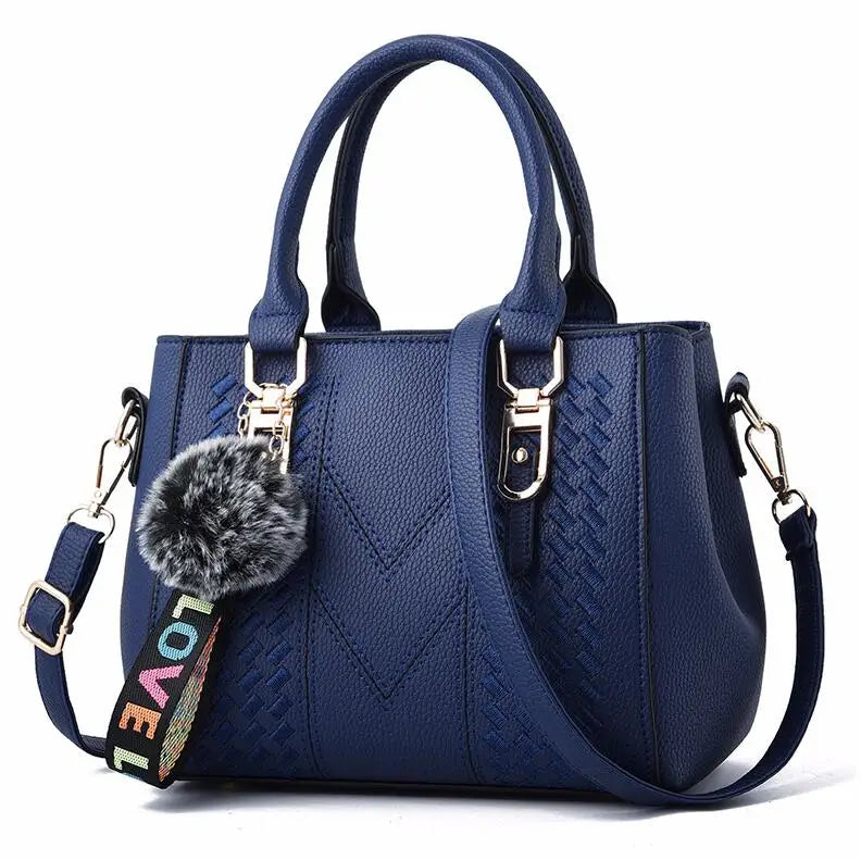 Elegante Damen Messenger Bag mit Stickerei - Haarball – weich, vielseitig - sicher Verschlossen