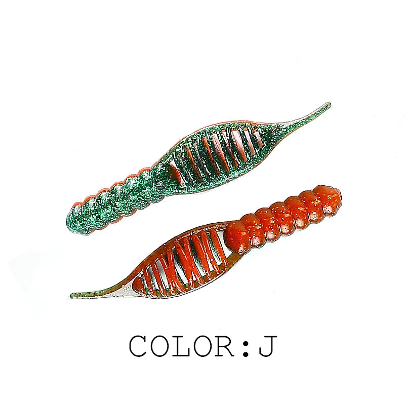 Weiche Angelköder Set - Silikon Larven 80mm/8 Stk. oder 55mm/15 Stk. für Angler