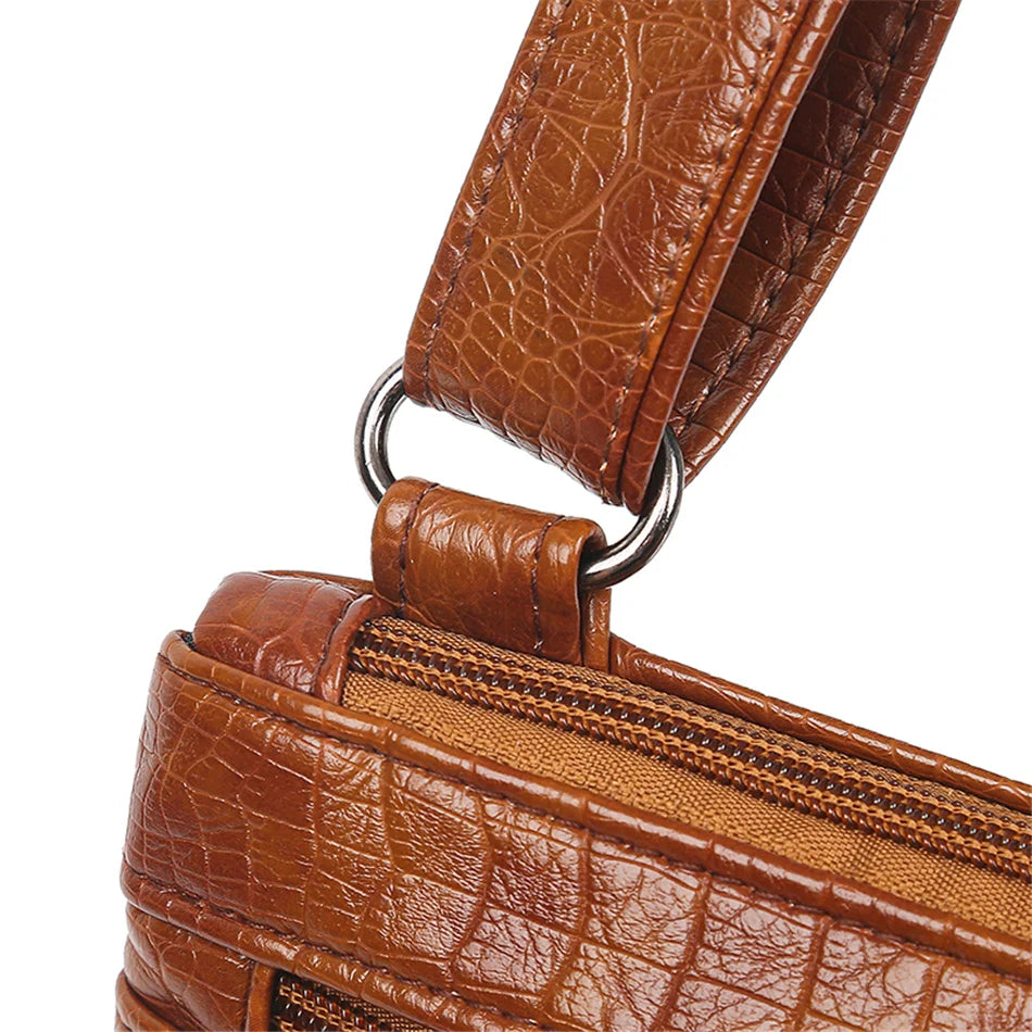 Multi Taschen Casual Schultertaschen Frauen Retro Flap Handtasche