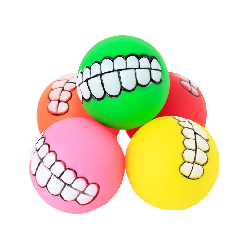 Gummi Hundespielzeug Quietschende Ball für Welpen robust 7cm Durchmesser