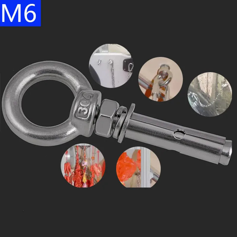 Sichere M6 Betonhülse aus Edelstahl A2 mit Hebeauge – robust - korrosionsfest