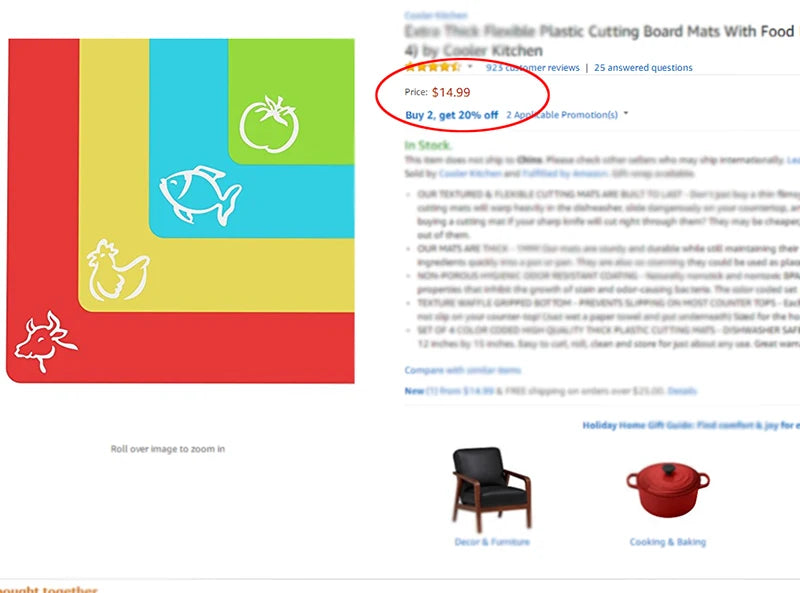 Flexibles 4er Set Kunststoff Schneidebretter 15 x 12 Zoll Umweltfreundlich