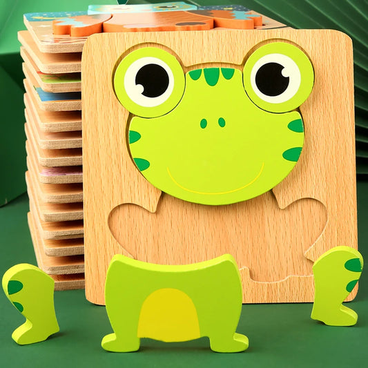 3D Holz Puzzle Baby Tierverkehr fördert frühes Lernen ab 3 Jahren